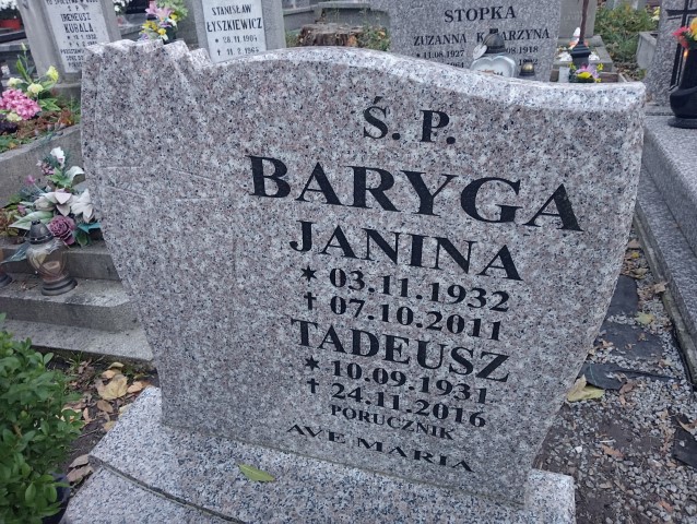 Grób Janina Baryga