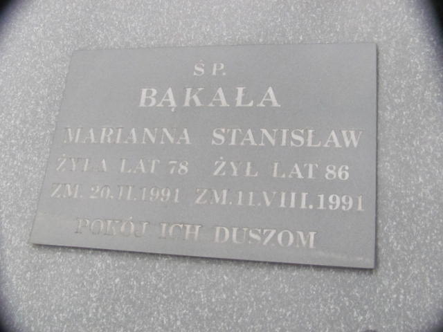 Grób Stanisław Bąkała