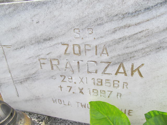 Grób ZOFIA FRĄTCZAK